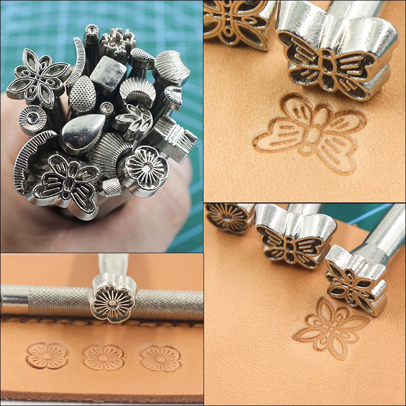 Σετ γραμματοσήμων δερμάτινων χειροτεχνιών χαρακτικής χειροτεχνίας εκτύπωσης εργαλείων κατασκευής σέλας με σφυρί σφράγισης DIY σετ εργαλείων χειροτεχνίας από δέρμα