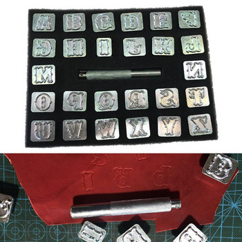 Дърворезба на кожа Изкуство Азбучен набор Букви Печат Ръчно изработени Издръжливи преносими метални Направи си сам инструменти SCIE999