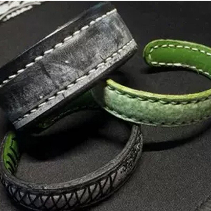 1/2 τεμ. DIY δερμάτινο βραχιόλι από ανοξείδωτο ατσάλι, εσωτερικός πυρήνας, φυτικό μαυρισμένο δέρμα, δαχτυλίδι, χειροποίητα δερμάτινα αξεσουάρ