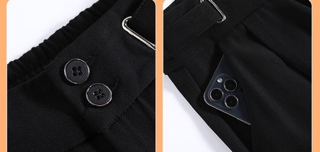 Φαρδύ παντελόνι με τσέπη και αγκράφα