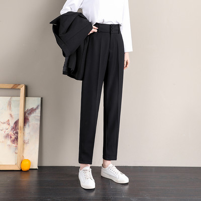 Moodsad musta värvi kõrge pihaga naiste püksid