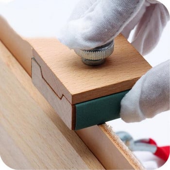 Направи си сам кожен инструмент за изработка на ръбове Буков блок Ръчно изработен инструмент от дъбена кожа Дървени ръбове за шлифоване на шкурка Обработка