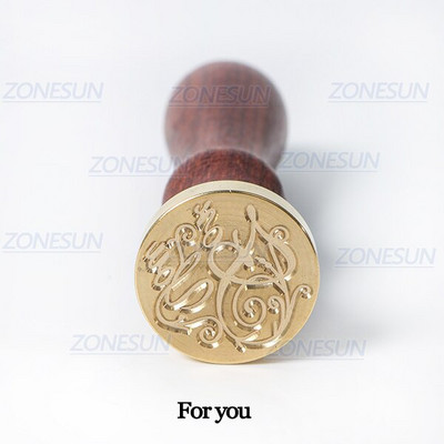 ZONESUN Φράση ευλογίας Σφραγίδα με ξύλινη λαβή για συσκευασία δώρου Γράμμα φάκελοι δέματα Προσκλητήρια γάμου