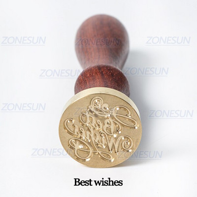 ZONESUN Φράση ευλογίας Σφραγίδα με ξύλινη λαβή για συσκευασία δώρου Γράμμα φάκελοι δέματα Προσκλητήρια γάμου