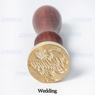 ZONESUN Φράση ευλογίας Σφραγίδα με ξύλινη λαβή για συσκευασία δώρου Γράμμα φάκελοι δέματα Προσκλητήρια γάμου