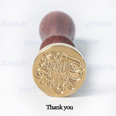 ZONESUN Φράση ευλογίας Σφραγίδα με ξύλινη λαβή για συσκευασία δώρου Γράμμα φάκελοι δέματα Προσκλητήρια γάμου