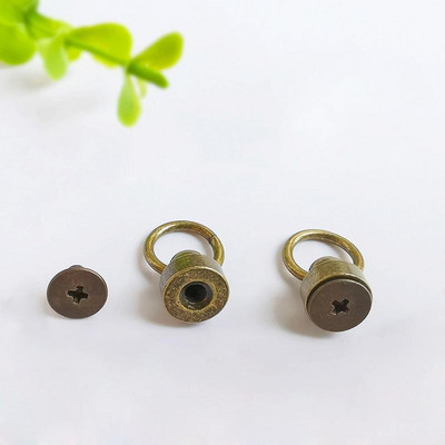 10 kom / lot 9 mm mjedeni prsten za povlačenje Vijci Zakovice DIY rukotvorine Kožne torbe Dekoracija Glava redovnika Šiljci Hardver Dodaci za kopče za nokte