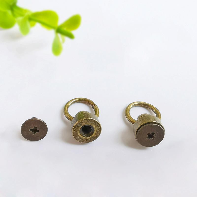 10 kom / lot 9 mm mjedeni prsten za povlačenje Vijci Zakovice DIY rukotvorine Kožne torbe Dekoracija Glava redovnika Šiljci Hardver Dodaci za kopče za nokte
