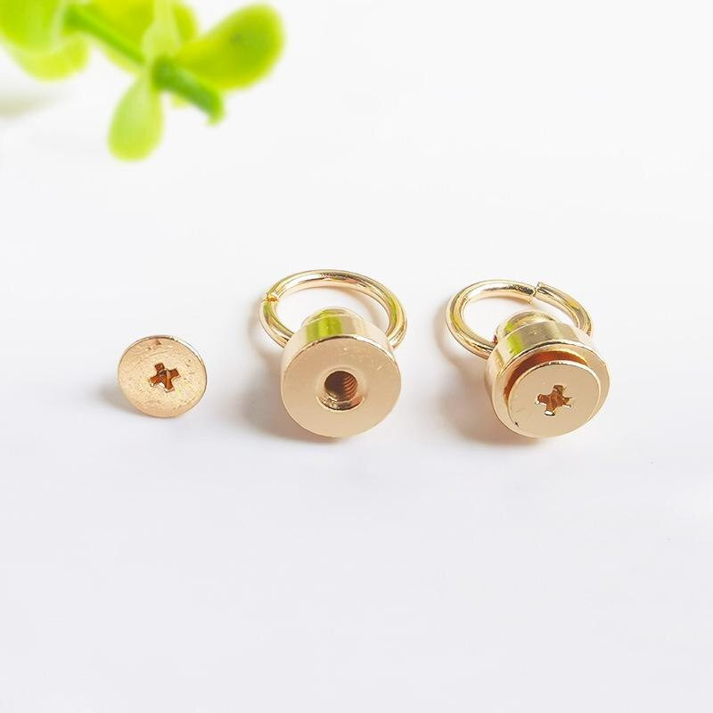 10 kom / lot 9 mm mjedeni prsten za povlačenje Vijci Zakovice DIY rukotvorine Kožne torbe Dekoracija Glava redovnika Šiljci Hardver Dodaci za kopče za nokte