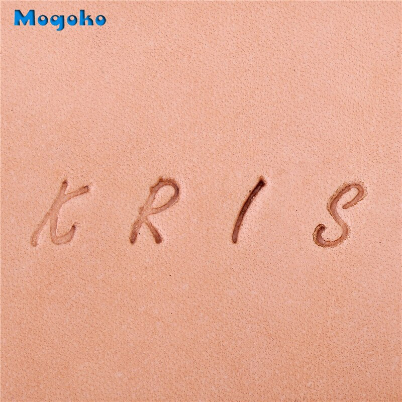 Mogoko Alphabet AZ Nahast tembeldamine, trükkimine, mulgustamistööriistad ja 10 mustrit metallist nahast tempel, nahastantsimise tööriist, nahast käsitöö