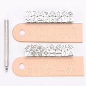 Δερμάτινο Εργαλειοθήκη εκτύπωσης Κράμα σφραγίδα σφράγισης σκάλισμα φυτών μοτίβο εντόμων Δέρμα Χειροποίητο DIY Crafts Making Printing Tool Tool