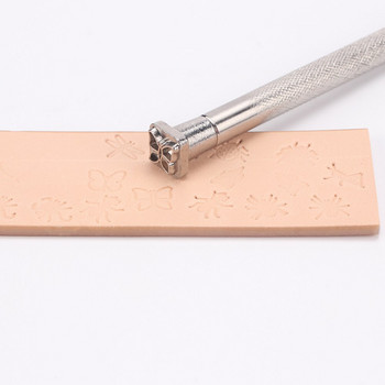 Δερμάτινο Εργαλειοθήκη εκτύπωσης Κράμα σφραγίδα σφράγισης σκάλισμα φυτών μοτίβο εντόμων Δέρμα Χειροποίητο DIY Crafts Making Printing Tool Tool