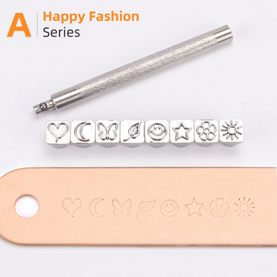 Δερμάτινο Εργαλειοθήκη εκτύπωσης Κράμα σφραγίδα σφράγισης σκάλισμα φυτών μοτίβο εντόμων Δέρμα Χειροποίητο DIY Crafts Making Printing Tool Tool