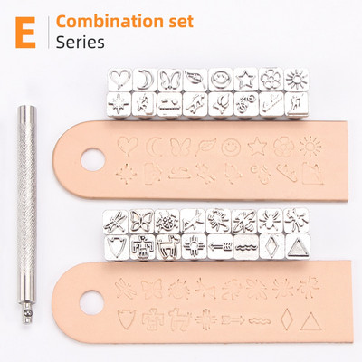 Δερμάτινο Εργαλειοθήκη εκτύπωσης Κράμα σφραγίδα σφράγισης σκάλισμα φυτών μοτίβο εντόμων Δέρμα Χειροποίητο DIY Crafts Making Printing Tool Tool