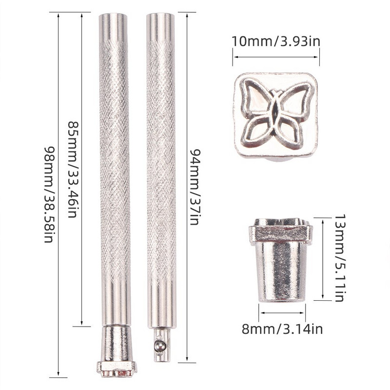 Δερμάτινο Εργαλειοθήκη εκτύπωσης Κράμα σφραγίδα σφράγισης σκάλισμα φυτών μοτίβο εντόμων Δέρμα Χειροποίητο DIY Crafts Making Printing Tool Tool