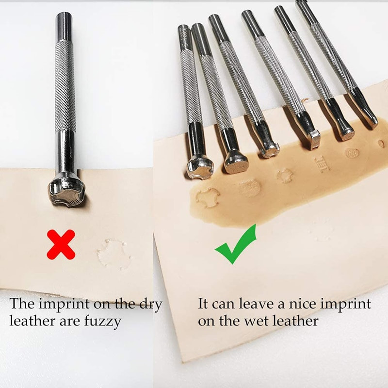 Instrumente de ștampilă din piele Set de ștampile pentru ștampilere Instrumente de fabricare a șailor Instrument de imprimare a pielii Sculptură în piele Lucrări de șai în piele