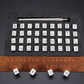 36 buc. Instrumente de ștanțare a pielii Set de perforare din oțel 4 mm/6 mm 26 de litere metalice alfabete și 10 numere ștampile DIY artizanat din piele