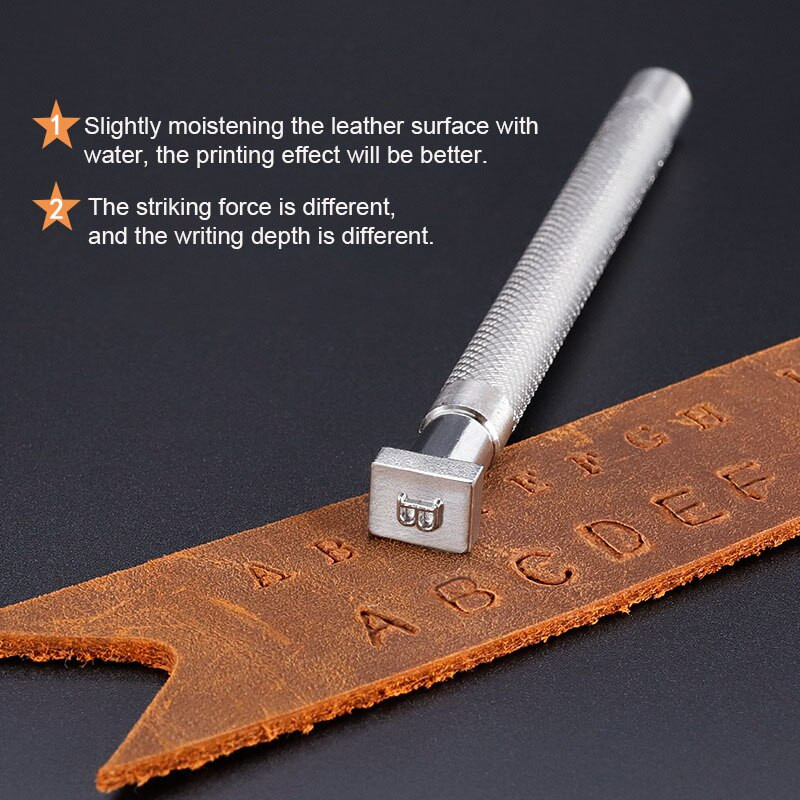 36 buc. Instrumente de ștanțare a pielii Set de perforare din oțel 4 mm/6 mm 26 de litere metalice alfabete și 10 numere ștampile DIY artizanat din piele
