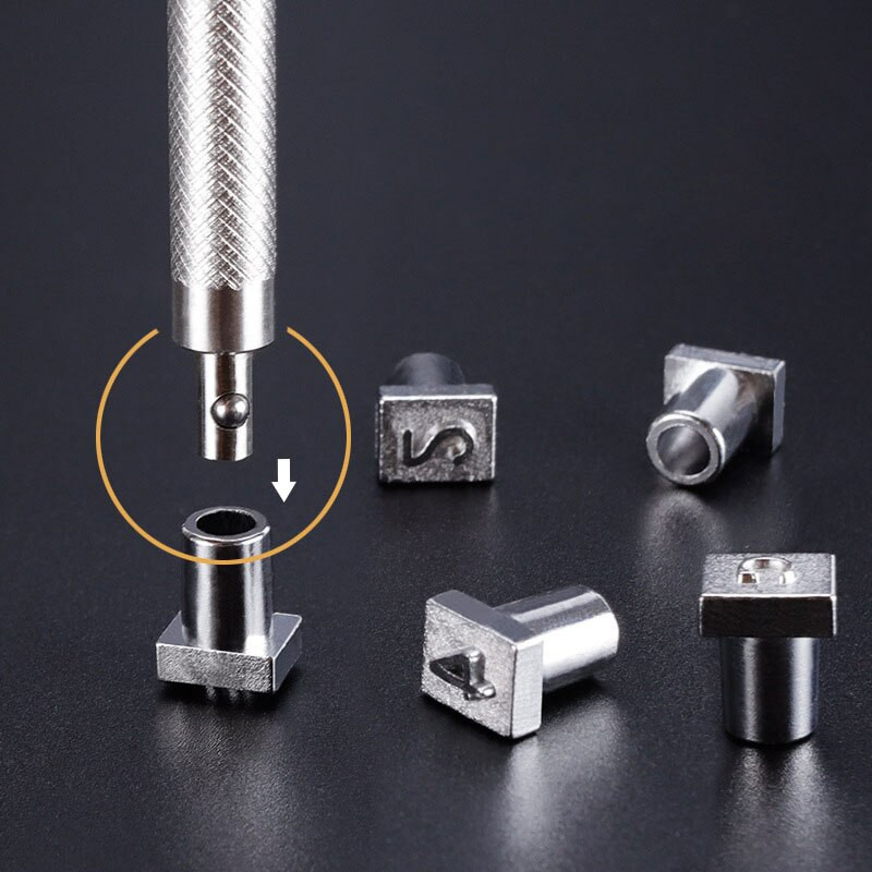 36 buc. Instrumente de ștanțare a pielii Set de perforare din oțel 4 mm/6 mm 26 de litere metalice alfabete și 10 numere ștampile DIY artizanat din piele