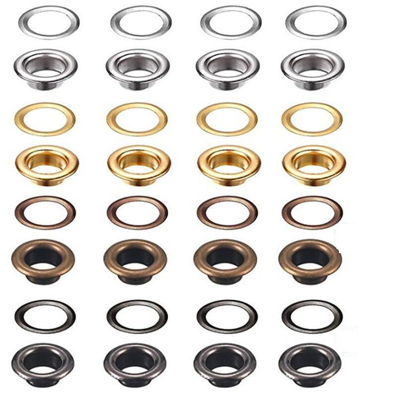 200 σετ / Παρτίδα ορειχάλκινη οπή 6 χιλιοστών με ροδέλα Δερμάτινη χειροτεχνία επισκευαστική θήκη Στρογγυλή θήκη εργαλείων διάτρησης για τσάντα παπουτσιών Καπέλο ζώνης ρούχων