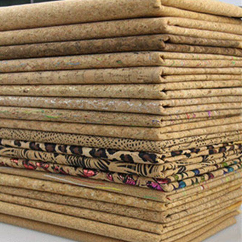 100*138cm Vintažinis minkštas kamštienos odos audinys Ekologiška oda Natūrali kamštiena marginta PU oda lagaminams ir rankinėms