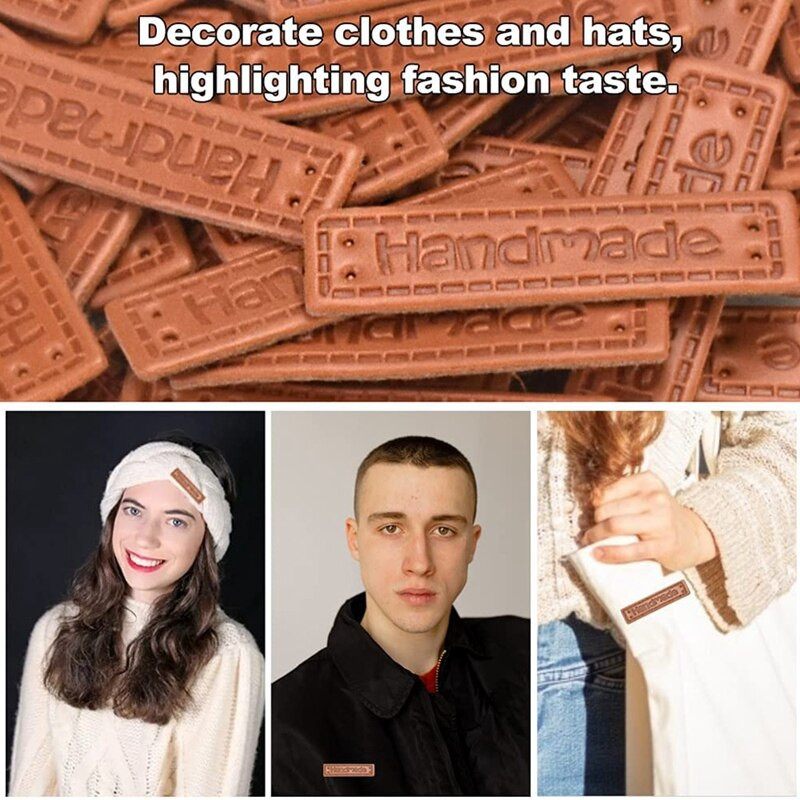 100 tk PU-nahast käsitsi valmistatud sildid Sildid Reljeefsed sildid Tekstiilist nahast sildid Rõivaste jaoks DIY käsitöö Õmblustarvikud