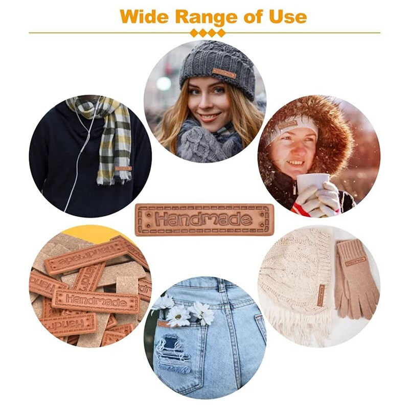 100 tk PU-nahast käsitsi valmistatud sildid Sildid Reljeefsed sildid Tekstiilist nahast sildid Rõivaste jaoks DIY käsitöö Õmblustarvikud