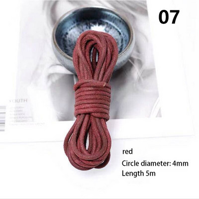 πλάτους 4 χιλιοστών στρογγυλό diy δέρμα σχοινί αγελάδας πρώτης στρώσης μαύρο καφέ επίπεδο δερμάτινο λουράκι βραχιόλι τσάντα τσάντα σχοινί DIY αξεσουάρ