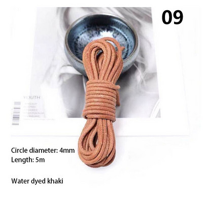 πλάτους 4 χιλιοστών στρογγυλό diy δέρμα σχοινί αγελάδας πρώτης στρώσης μαύρο καφέ επίπεδο δερμάτινο λουράκι βραχιόλι τσάντα τσάντα σχοινί DIY αξεσουάρ