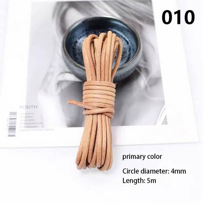 πλάτους 4 χιλιοστών στρογγυλό diy δέρμα σχοινί αγελάδας πρώτης στρώσης μαύρο καφέ επίπεδο δερμάτινο λουράκι βραχιόλι τσάντα τσάντα σχοινί DIY αξεσουάρ