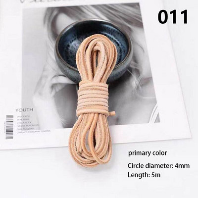 πλάτους 4 χιλιοστών στρογγυλό diy δέρμα σχοινί αγελάδας πρώτης στρώσης μαύρο καφέ επίπεδο δερμάτινο λουράκι βραχιόλι τσάντα τσάντα σχοινί DIY αξεσουάρ