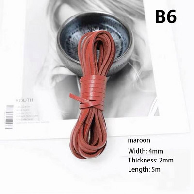 πλάτους 4 χιλιοστών στρογγυλό diy δέρμα σχοινί αγελάδας πρώτης στρώσης μαύρο καφέ επίπεδο δερμάτινο λουράκι βραχιόλι τσάντα τσάντα σχοινί DIY αξεσουάρ