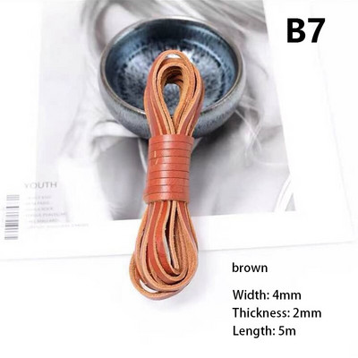 πλάτους 4 χιλιοστών στρογγυλό diy δέρμα σχοινί αγελάδας πρώτης στρώσης μαύρο καφέ επίπεδο δερμάτινο λουράκι βραχιόλι τσάντα τσάντα σχοινί DIY αξεσουάρ