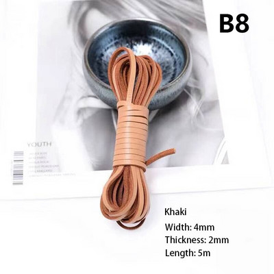 πλάτους 4 χιλιοστών στρογγυλό diy δέρμα σχοινί αγελάδας πρώτης στρώσης μαύρο καφέ επίπεδο δερμάτινο λουράκι βραχιόλι τσάντα τσάντα σχοινί DIY αξεσουάρ