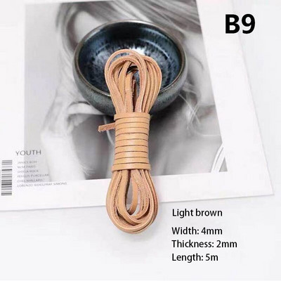 πλάτους 4 χιλιοστών στρογγυλό diy δέρμα σχοινί αγελάδας πρώτης στρώσης μαύρο καφέ επίπεδο δερμάτινο λουράκι βραχιόλι τσάντα τσάντα σχοινί DIY αξεσουάρ