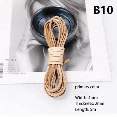 πλάτους 4 χιλιοστών στρογγυλό diy δέρμα σχοινί αγελάδας πρώτης στρώσης μαύρο καφέ επίπεδο δερμάτινο λουράκι βραχιόλι τσάντα τσάντα σχοινί DIY αξεσουάρ