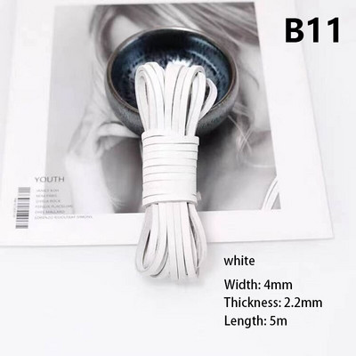 πλάτους 4 χιλιοστών στρογγυλό diy δέρμα σχοινί αγελάδας πρώτης στρώσης μαύρο καφέ επίπεδο δερμάτινο λουράκι βραχιόλι τσάντα τσάντα σχοινί DIY αξεσουάρ