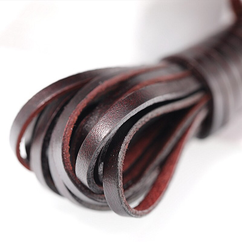 πλάτους 4 χιλιοστών στρογγυλό diy δέρμα σχοινί αγελάδας πρώτης στρώσης μαύρο καφέ επίπεδο δερμάτινο λουράκι βραχιόλι τσάντα τσάντα σχοινί DIY αξεσουάρ