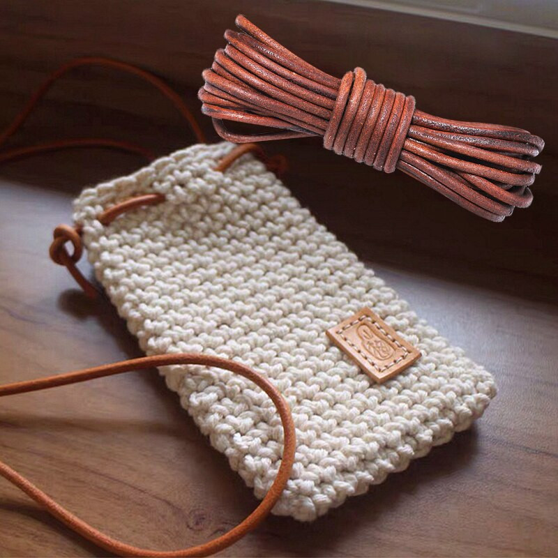 πλάτους 4 χιλιοστών στρογγυλό diy δέρμα σχοινί αγελάδας πρώτης στρώσης μαύρο καφέ επίπεδο δερμάτινο λουράκι βραχιόλι τσάντα τσάντα σχοινί DIY αξεσουάρ