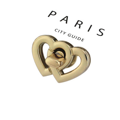 1x Αλουμίνιο Σχήμα καρδιάς Κλειδαριά με στροφές Κλείσιμο αγκράφα Δερμάτινη τσάντα Craft Γυναικεία τσάντα Τσάντα χειρός Κλείσιμο ώμου Αξεσουάρ DIY