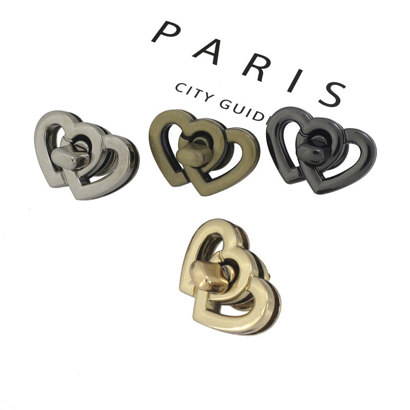 1x Αλουμίνιο Σχήμα καρδιάς Κλειδαριά με στροφές Κλείσιμο αγκράφα Δερμάτινη τσάντα Craft Γυναικεία τσάντα Τσάντα χειρός Κλείσιμο ώμου Αξεσουάρ DIY