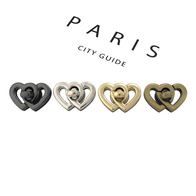 1x Αλουμίνιο Σχήμα καρδιάς Κλειδαριά με στροφές Κλείσιμο αγκράφα Δερμάτινη τσάντα Craft Γυναικεία τσάντα Τσάντα χειρός Κλείσιμο ώμου Αξεσουάρ DIY