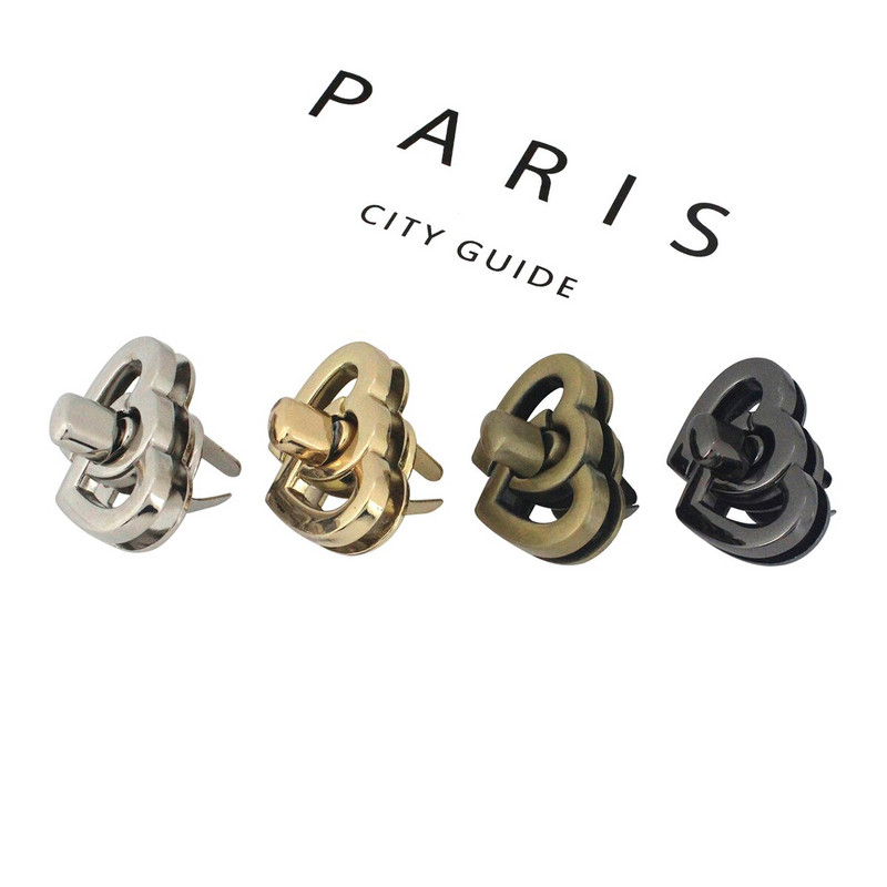 1x Αλουμίνιο Σχήμα καρδιάς Κλειδαριά με στροφές Κλείσιμο αγκράφα Δερμάτινη τσάντα Craft Γυναικεία τσάντα Τσάντα χειρός Κλείσιμο ώμου Αξεσουάρ DIY