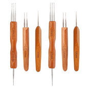 IMZAY Profeesional Dreadlock Crochet Bamboo Handle Hook 0,5Mm 0,75Mm 1-Hook 2-Hoks 3-Hoks Needle For Dreads Lock Needle