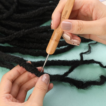 IMZAY Profeesional Dreadlock Crochet Bamboo Handle Hook 0,5Mm 0,75Mm 1-Hook 2-Hoks 3-Hoks Needle For Dreads Lock Needle