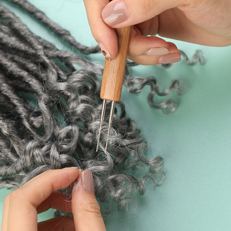 IMZAY Profeesional Dreadlock Crochet Bamboo Handle Hook 0,5Mm 0,75Mm 1-Hook 2-Hoks 3-Hoks Needle For Dreads Lock Needle