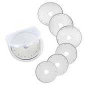 LMDZ 5PCS ümmarguse pöörleva lõikuri asendusvaru turvaterad käeshoitavad täitekangas nahk käsitöö terasest teppimise terad