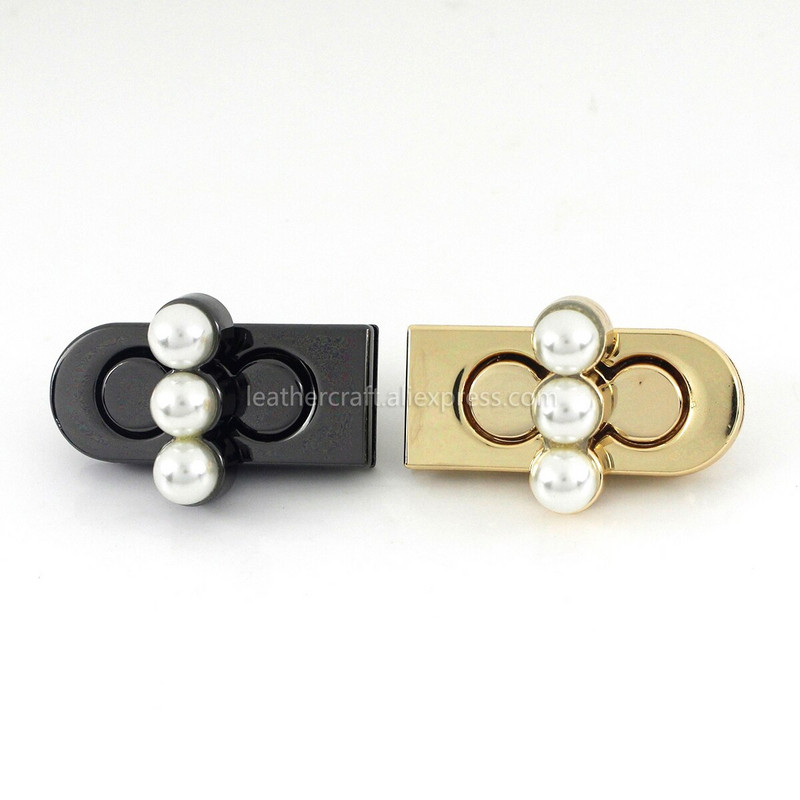 1 tk Metallist pärliga keeratav lukk Push Lukk Klamber Moekott Pagasi kott Nahast käsitöösulgur DIY riistvara tarvikud