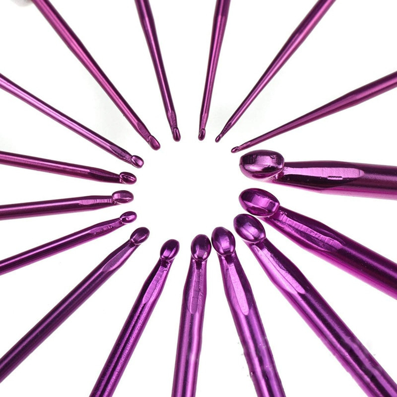 Σετ βελονάκια πλεξίματος σε ροζ αλουμίνιο Σετ βελόνες πλεξίματος Πλαστική λαβή σετ χειροτεχνίας DIY για ύφανση πουλόβερ