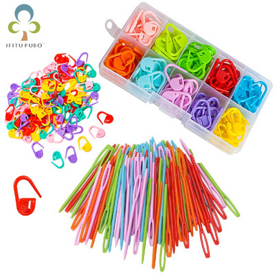 Горещи продавани Mix Color Knitting Crochet Needle Clip Маркери Държач Инструмент и шевни игли Фиксирана кука Аксесоар за шиене